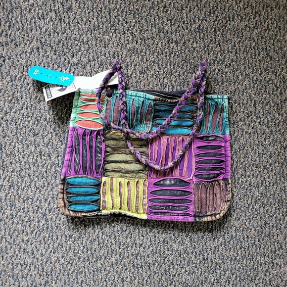 Boho Chic NWT Unique Ark Imports Patchwork Bag - Picture 11 of 14
